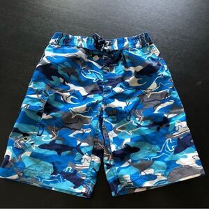 Hanna Andersson Shark Swim Trunks Boys 5T Blue Swim